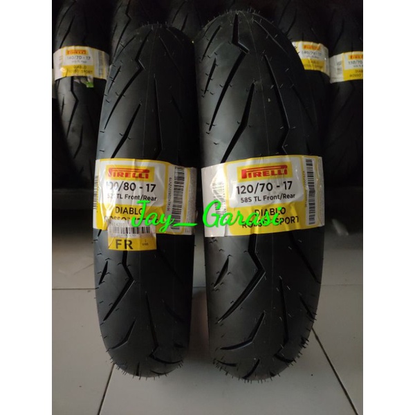 Paket Ban Pirelli Diablo Rosso Sport 100/80 & 120/70 Ring 17
