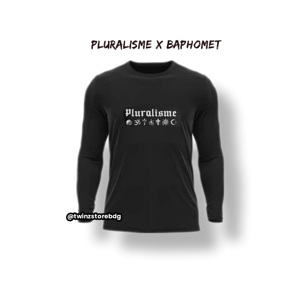 Kaos pria kaos pluralisme Baphomet lengan panjang