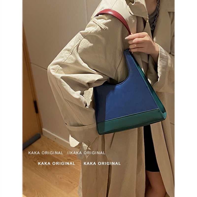 Suhao tas niche Korea wanita 2021 baru trendi fashion retro tas ketiak high-end gaya asing tas bahu