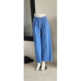 Celana Kulot Jeans Panjang Dewasa Soft Jeans Uk.Standar-Jumbo-Super Jumbo Bb 45 Kg-120 Kg