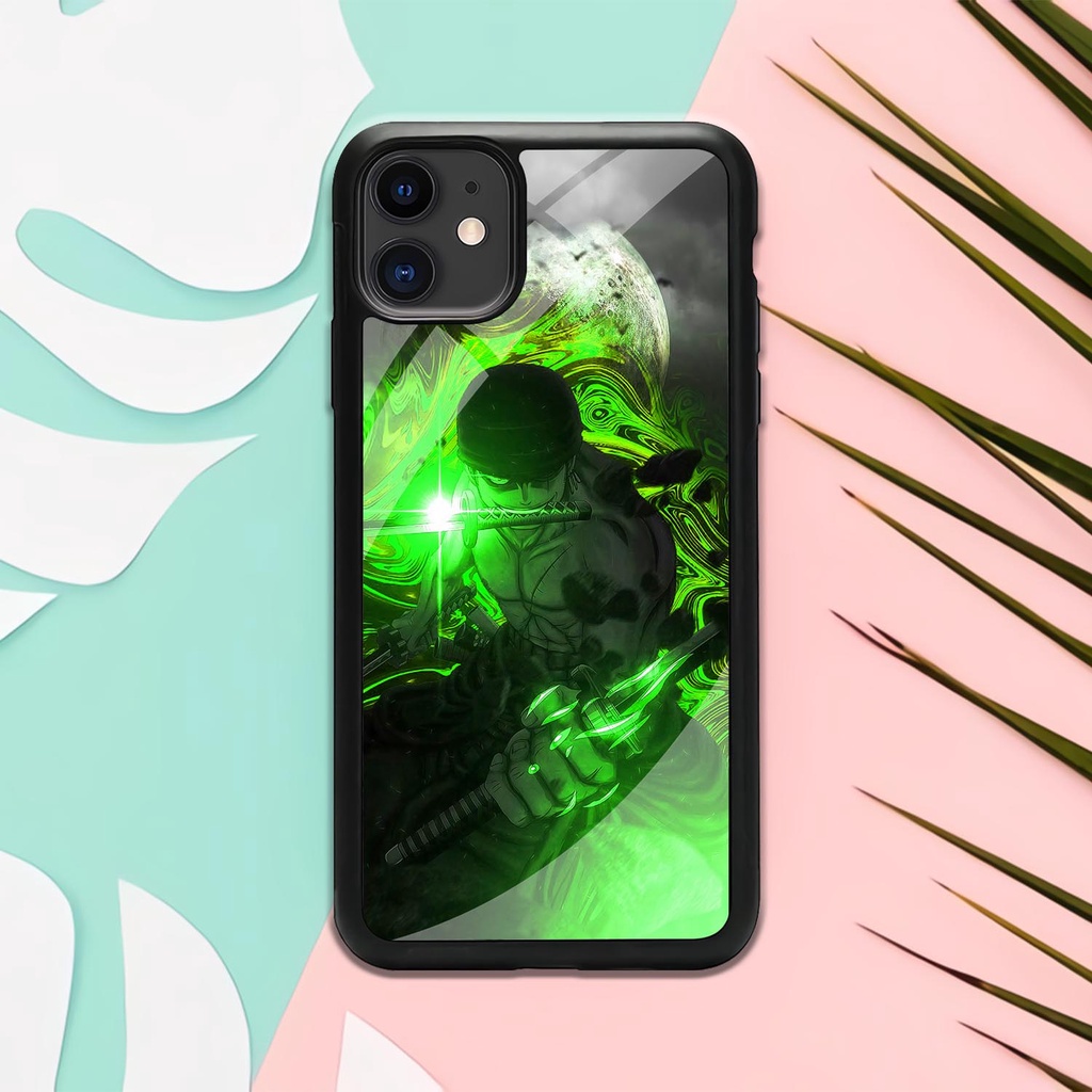 Case Glossy Iphone 11  | Ip11 | Casing Kilau Hp Iphone | Pelindung Hp | Motif Anime One Piece Zoro
