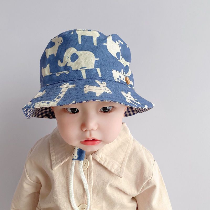 Bucket hat Animal Topi pantai bayi 0-2 thn Import