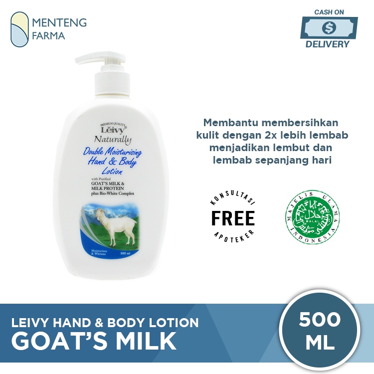 Leivy Hand and Body Lotion Goats Milk 500 mL - Melembapkan dan Mencerahkan Kulit