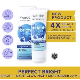 ☘️Yuri Kosmetik☘️ Wardah Perfect Bright Bright + Night Glow Night Moisturizer 20 ml