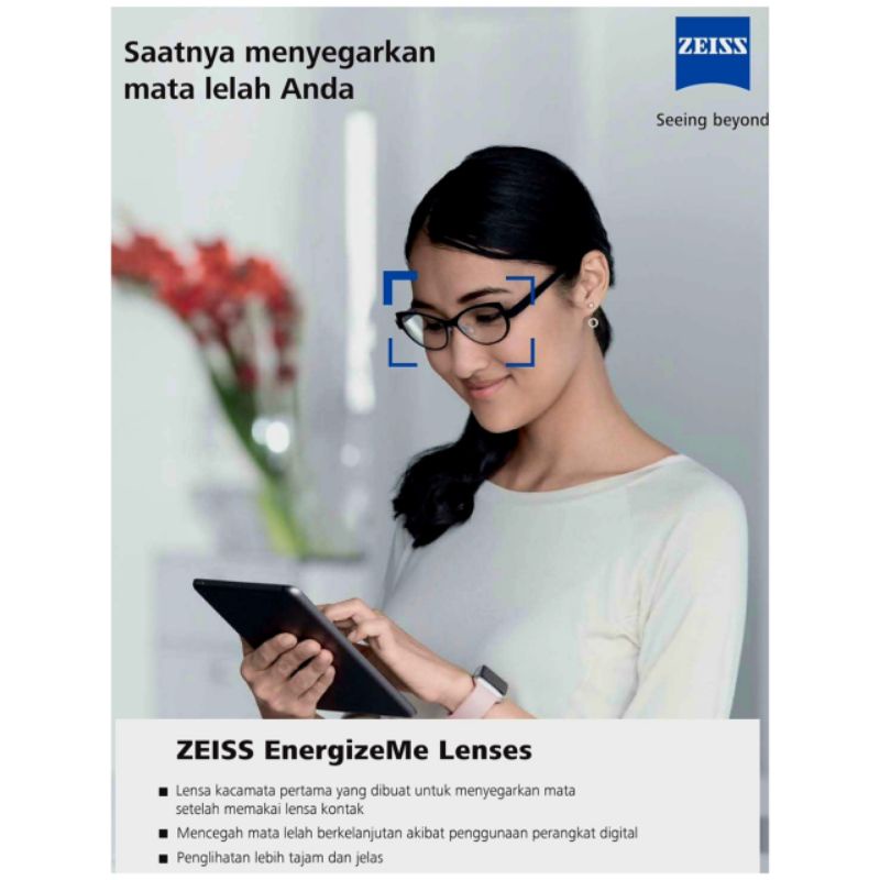 Lensa Kacamata Energizeme SV zeiss DURAVISION SILVER BLUEGUARD CLEAR