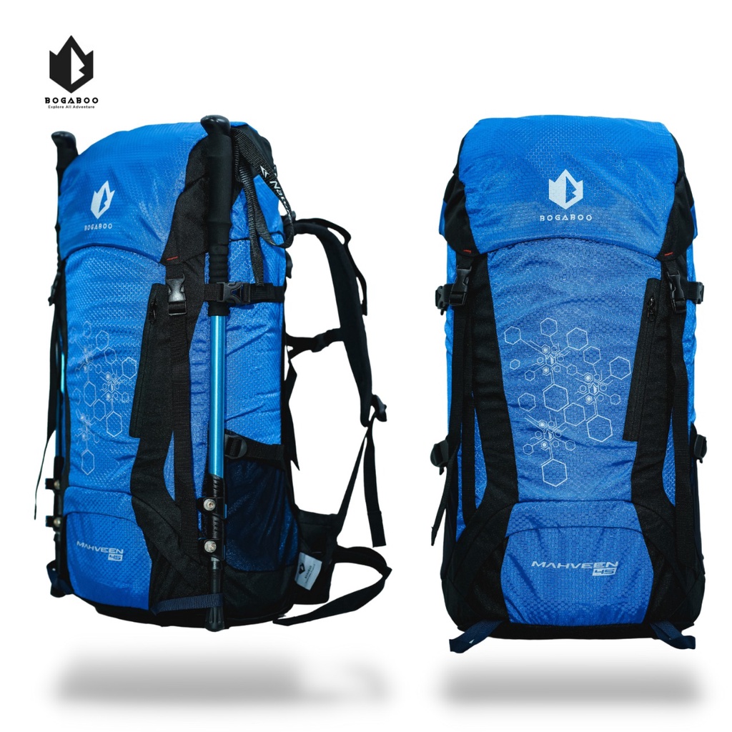 Paket Tas Gunung Tas Keril MAHVEN 45L + Cover Bag Bogabo 60 - Keril + Coverbag + ShoulderPad