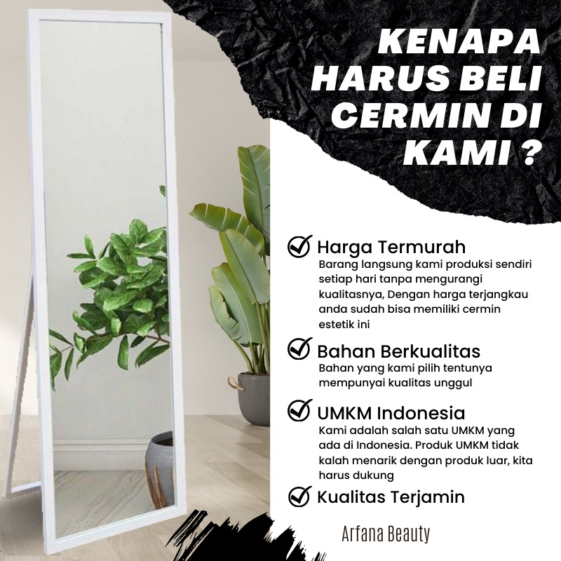Kaca Cermin Full Body Aesthetic Cermin Standing Mirror Dinding Minimalis Rias UK.127 X 30 CM Termurah Terlaris