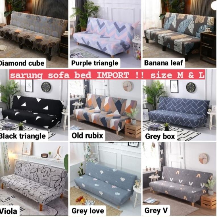 "ASB.22Oc22ᴷ" cover sarung  SOFA BED elastis import