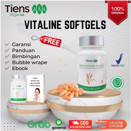 Paket Vitaline Tiens 1 Botol Vitaline Isi 30 Softgels Original 100% Tianshi Pemutih Tubuh Badan