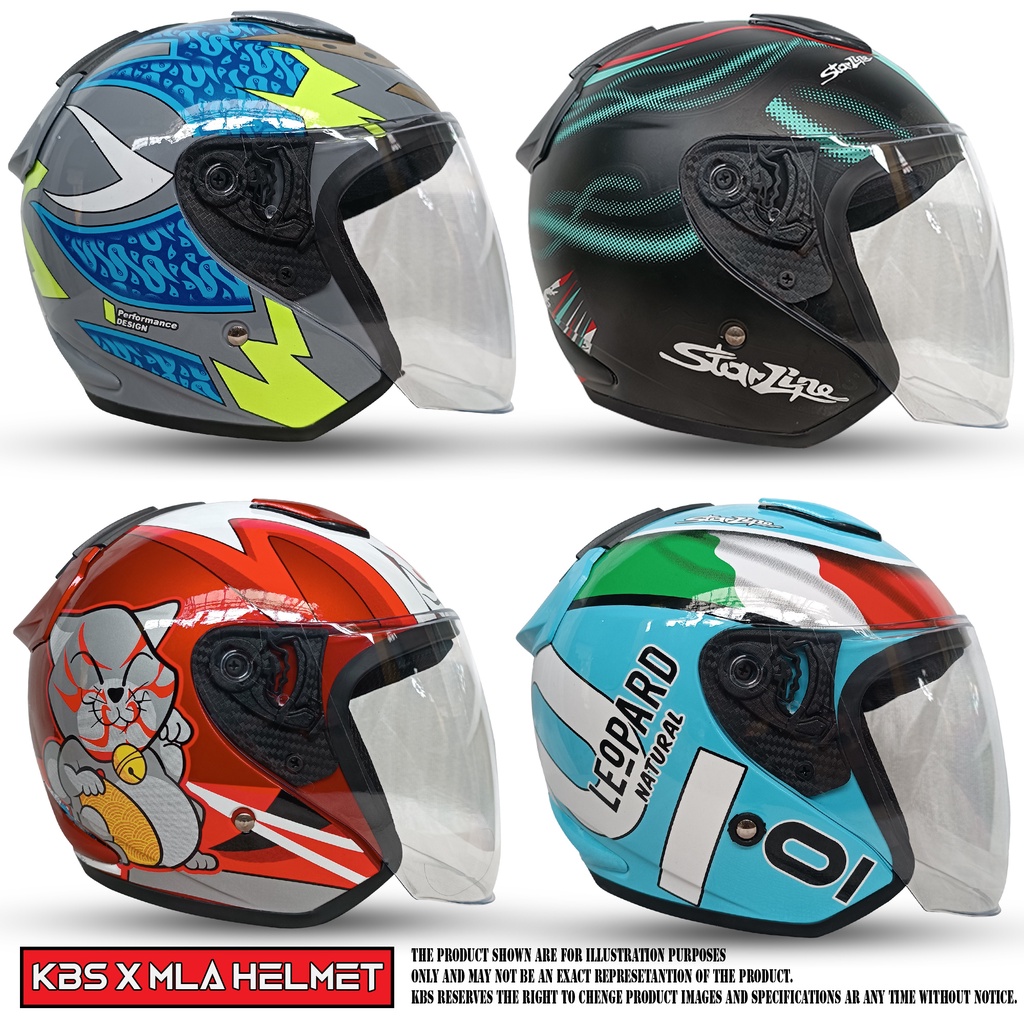 Helm Half Face MLA DJ MARU Motif Solid Kaca Bening Untuk Pria Dan Wanita Dewasa COD