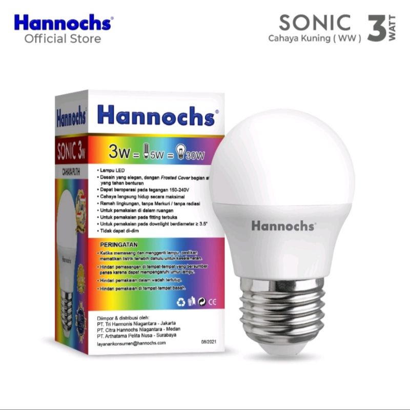 5 PC HANNOCHS SONIC 3W 3 WATT / LAMPU LED HANNOCHS SONIC 3W 3 WATT