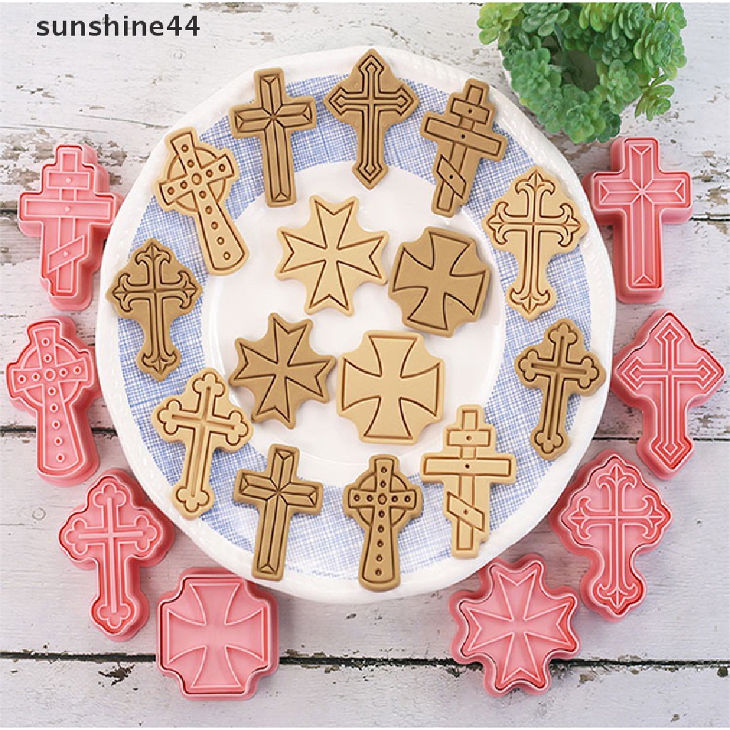 Sunshine 8PCS / Set Cetakan Biskuit / Cookies Bentuk Kartun 3D Bahan Plastik