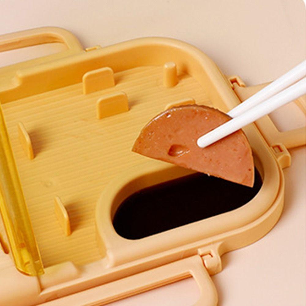 Preva Lunch Box Microwavable Dengan Sendok Sumpit Persegi Panjang Grid Wadah Makanan