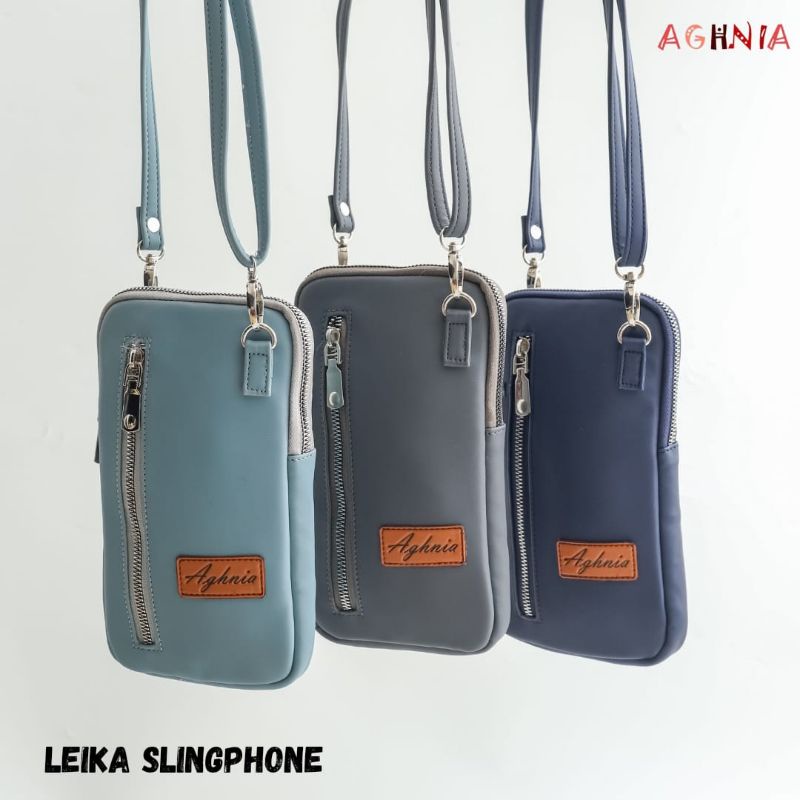 LEIKA SLINGPHONE DOMPET HANDPHONE ORIGINAL AGHNIA BAHAN CHOCOLY ANTI AIR WATERPROOF PREMIUM LUCU