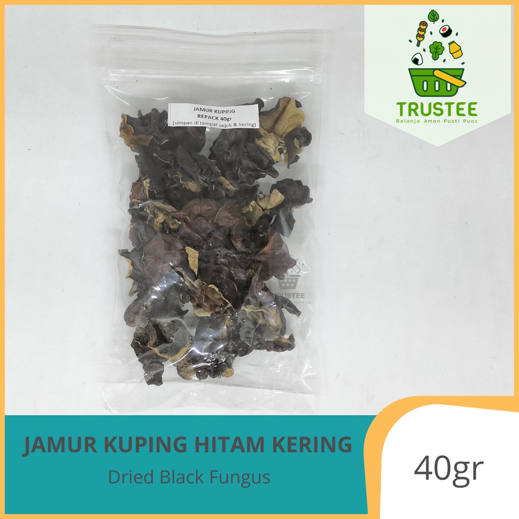 Jamur Kuping Hitam Kering / Hei Mu Er / Dried Black Fungus 40gr