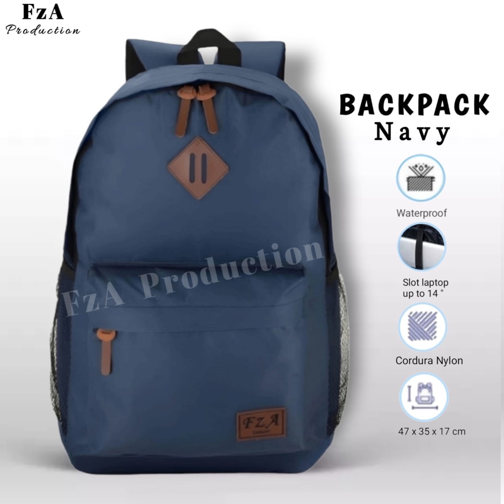 Tas Ransel Punggung Distro Casual Pria Wanita / Tas Ransel Laptop Original - FzA Gratis  Sako Wallet HP