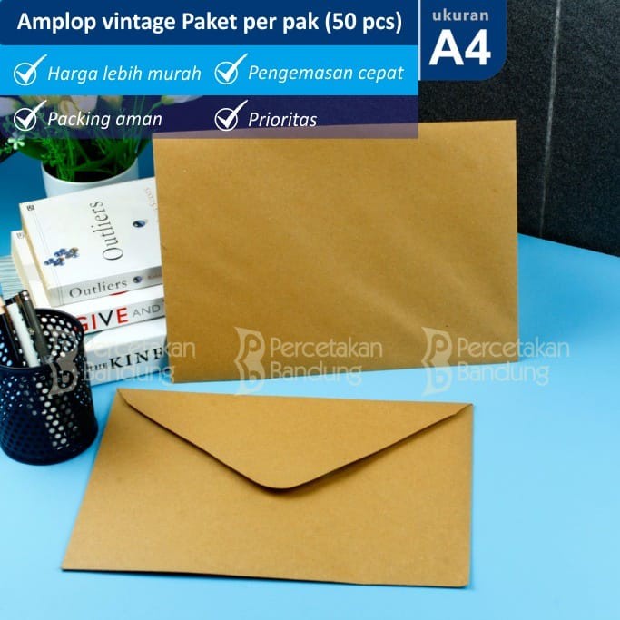 

Promo A4 Amplop Vintage Kraft || Amplop Coklat Murah || Per Pak (50Pcs) || Bagus