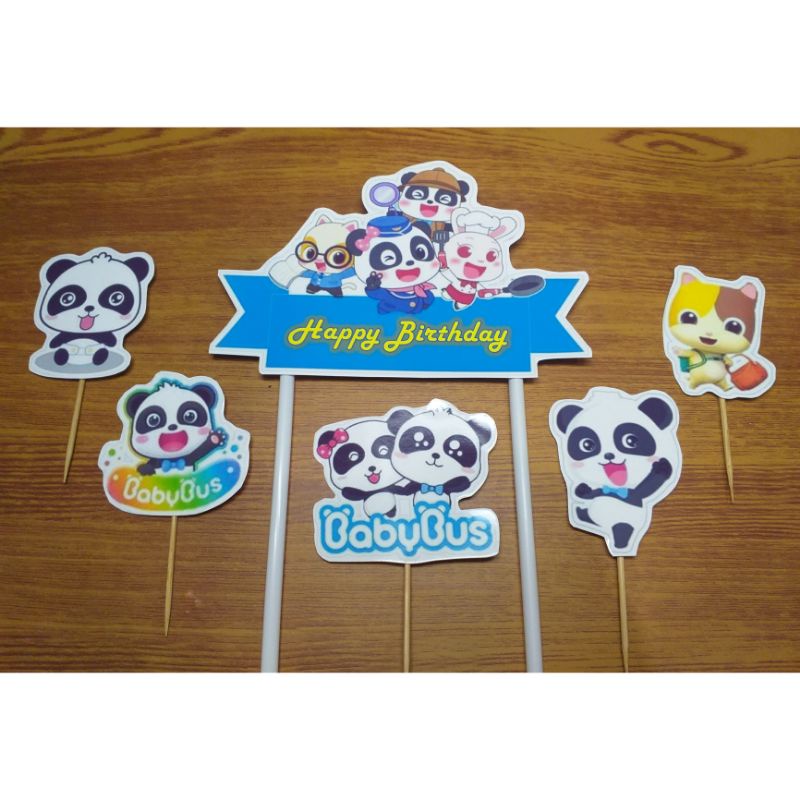 topper cake birthday babybus hiasan kue ulangtahun
