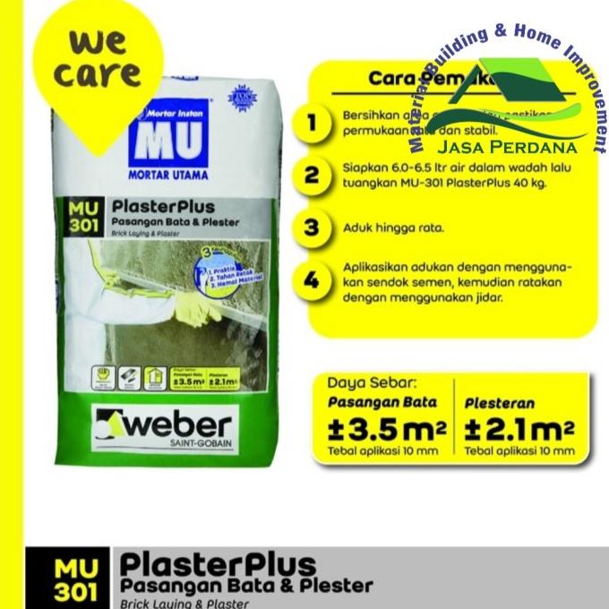 :::::::] MU-301 Mortar Utama Plaster Plus Pasangan Bata Dan Plaster Berkualitas
