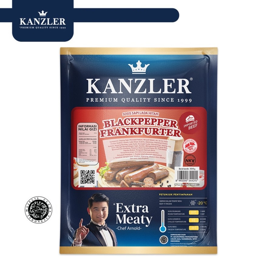 

Sosis Kanzler Beef Black Pepper Frankfurter 300gr