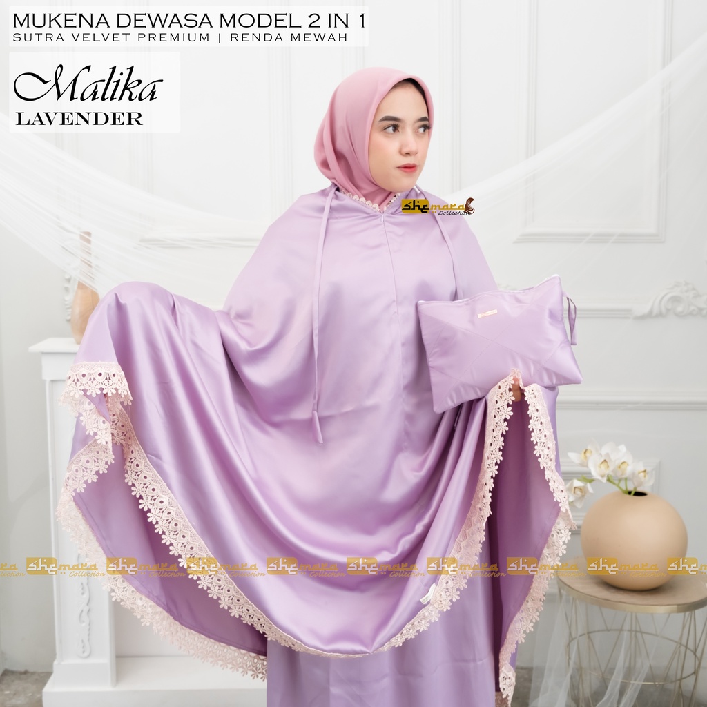 Mukena Dewasa 2in1 Silky Renda Mewah Silk Premium SheMara - MalikaSeries