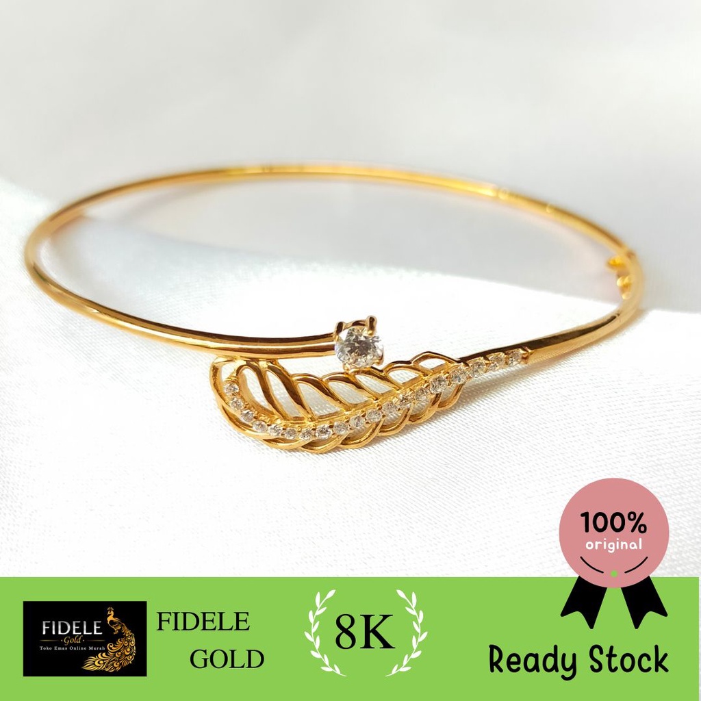 Gelang Daun Permata Yessy Gelang Emas Asli Kadar Muda 375
