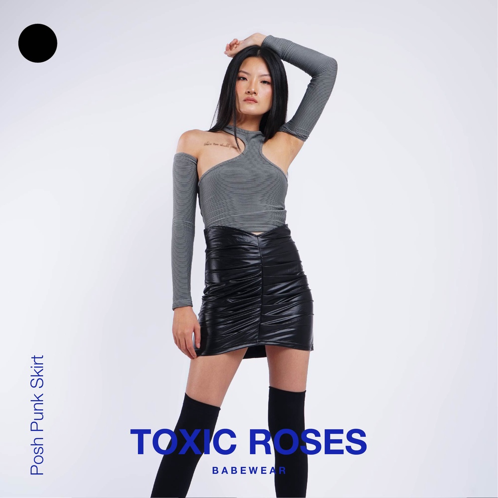 TOXIC ROSES - Posh Punk Skirt - Available in Black