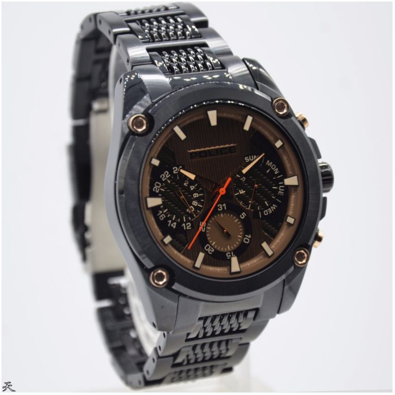 Jam Tangan Pria Police 14543JS Black Rantai Original Murah