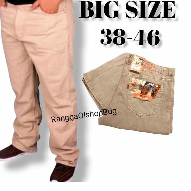 Harga Spesial BIG SIZE CELANA JEANS PRIA REGULAR FIT JUMBO PUTIH 45 / JEANS PRIA JUMBO PUTIH 45