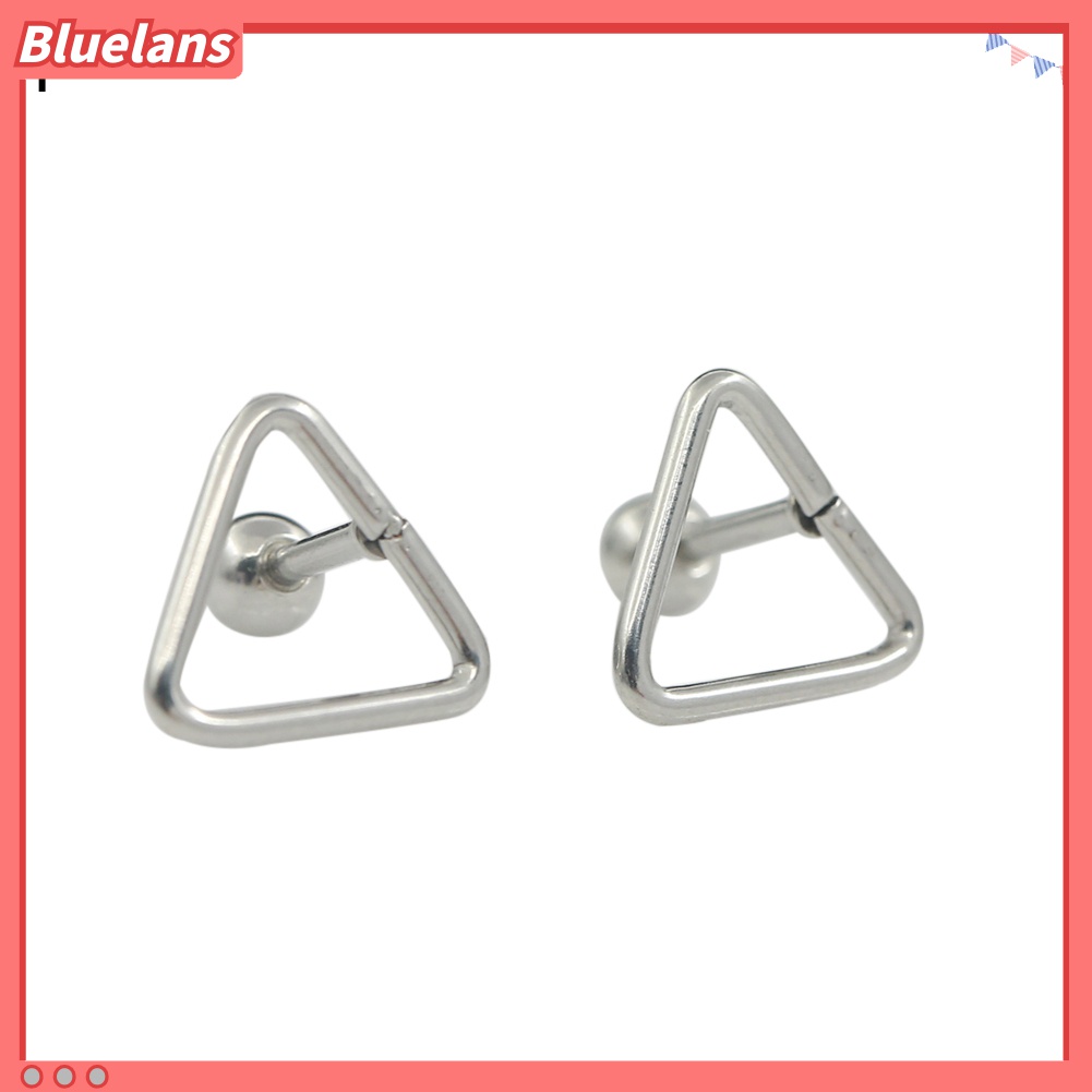 Anting Stud Tindik Tulang Rawan Telinga Bentuk Segitiga Untuk Wanita