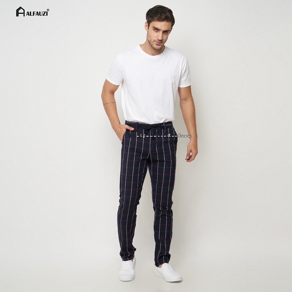 Celana Tartan Pria Slim Fit Pants Tartan Cowok terbaru
