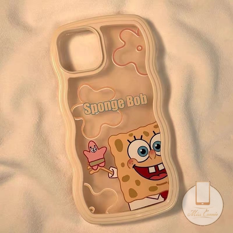 Case Redmi 9T 12C 9 9A 9C NFC A1+10 10A 10C Redmi Note10 9 Note8 Note 11 Pro+10 Pro Max Plus Note 10s 11s Kartun SpongeBob Patrick Star Wavy Edge Shockproof Casing Belakang TPU Lembut