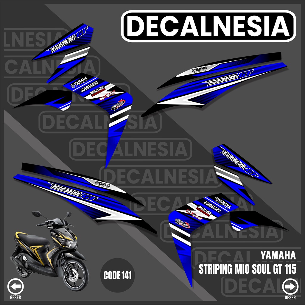 Sticker Striping Mio Soul GT 115 2012 2013 2014 Stiker Motor Yamaha Simple Variasi Decal Decalnesia 