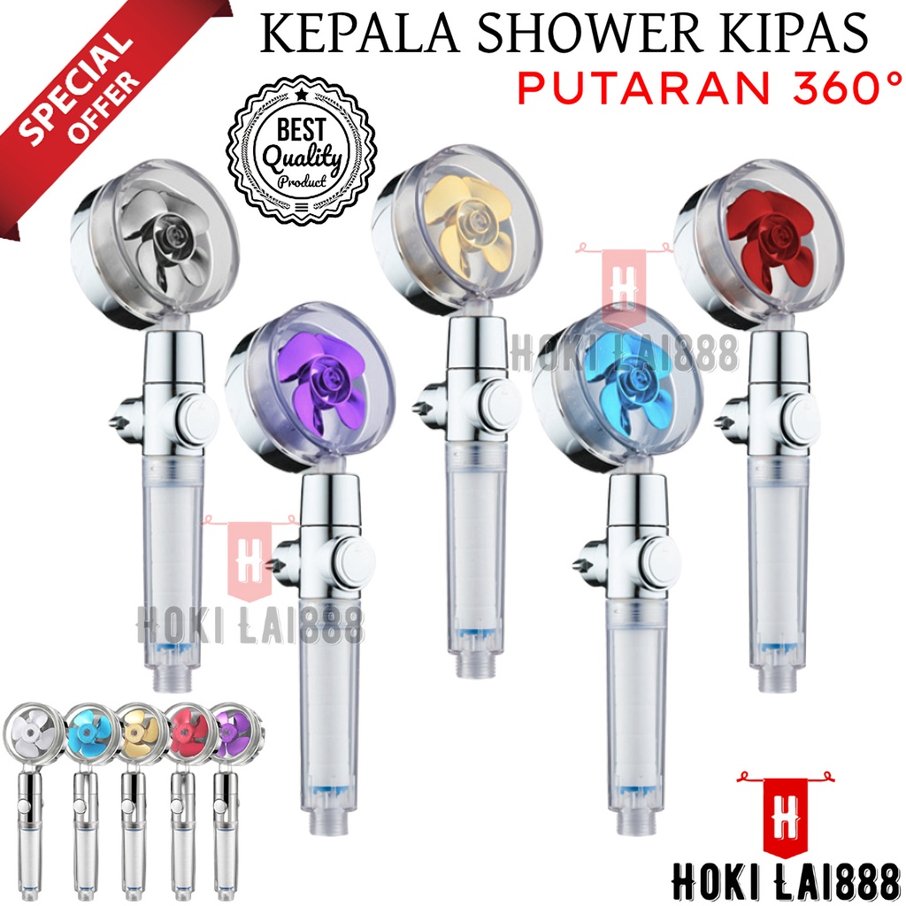 [HKL] TURBO FAN HAND SHOWER / HAND SHOWER KIPAS / KEPALA SHOWER BALING / SHOWER HEAD WATER SAVING 360 DERAJAT