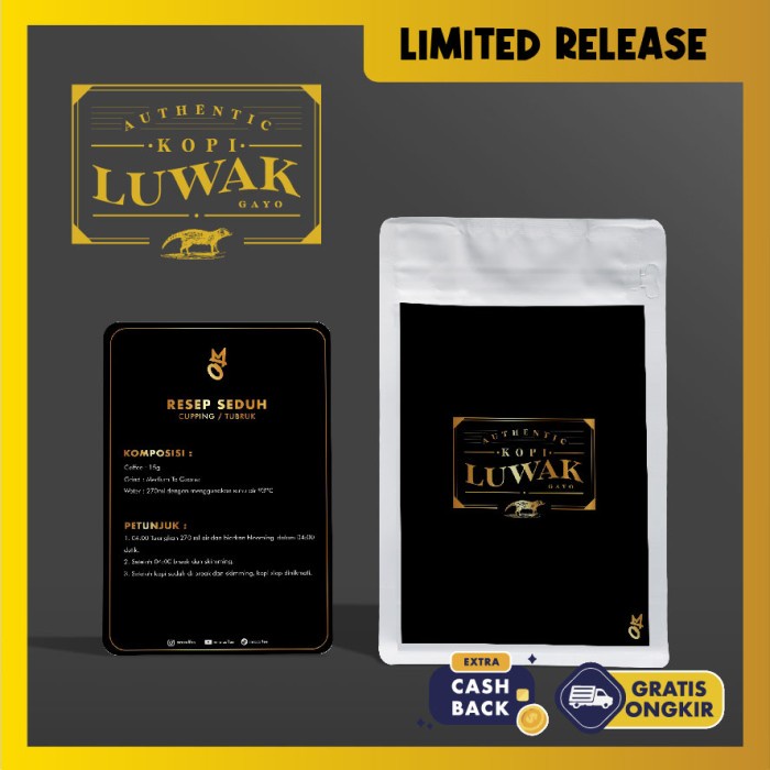 

Kopi Luwak Liar ARABIKA Aceh Gayo ASLI biji kopi arabica LIMITED - Satuan, Biji Sangrai