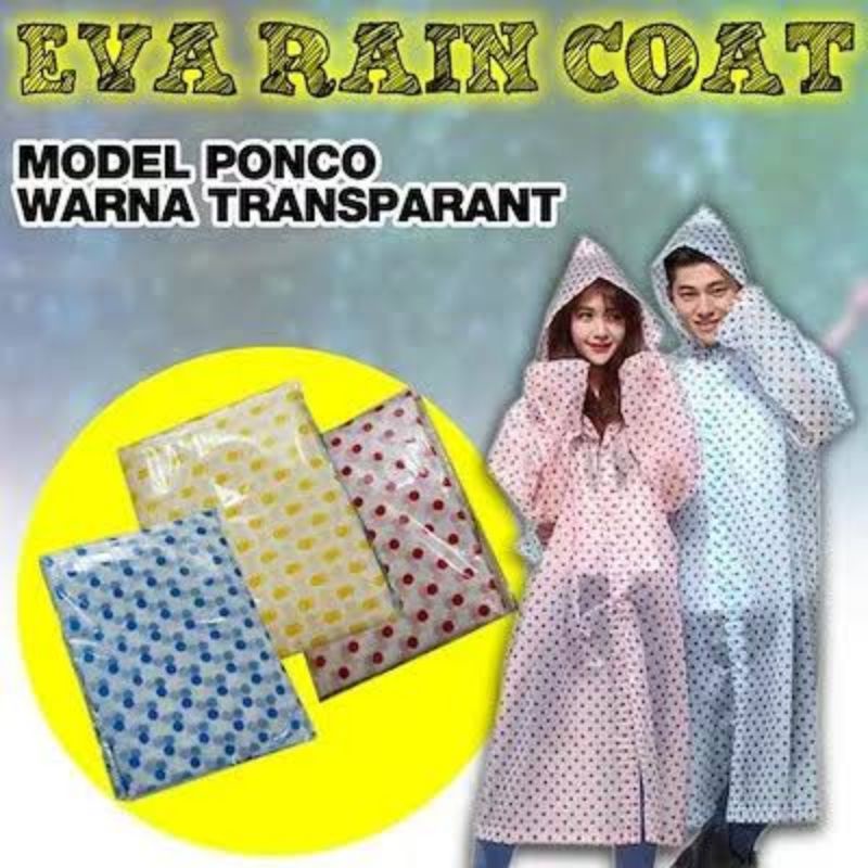 Jas Hujan Ponco Eva Motif Polkadot - Raincoat LightWeight Motif Bunga