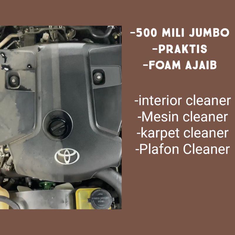 Pembersih interior mobil foam 500 mili /jok kulit/bludru/plafon mobil/karpet