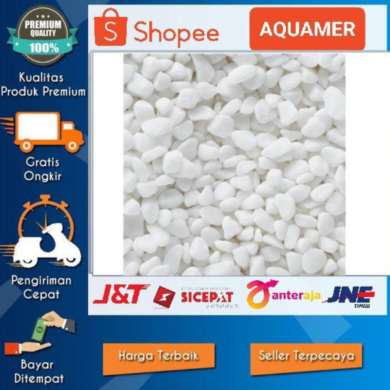 Batu hias putih akuarium ikan hias batu salju aquarium