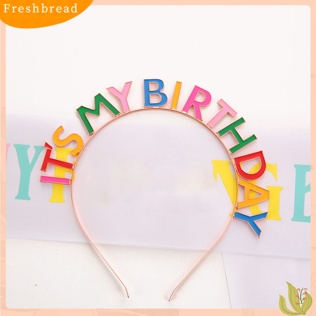 (Fresh) Mahkota / Tiara Motif Tulisan Happy Birthday Bahan Alloy Anti Karat Untuk Wanita