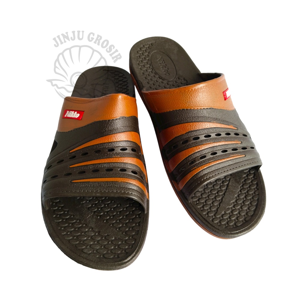 Sandal Slop Karet Pria Dewasa Sendal Slide Santai Laki Laki Kekinian Bahan Karet Kuat Distro Casual 