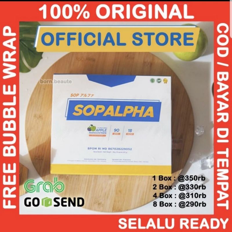(COD) SOPALPHA  BIO BOOST OFFICIAL 100% ORIGINAL SOP ALPHA. READYSTOCK MEDAN JAKARTA. 1box isi 18 sa