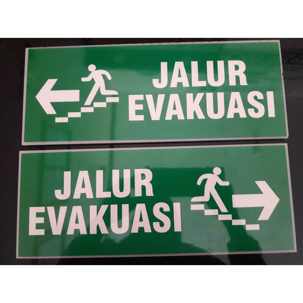 Papan Akrilik Penunjuk Jalur Evakuasi Tangga - Akrilik Rambu - Jalur Evakuasi