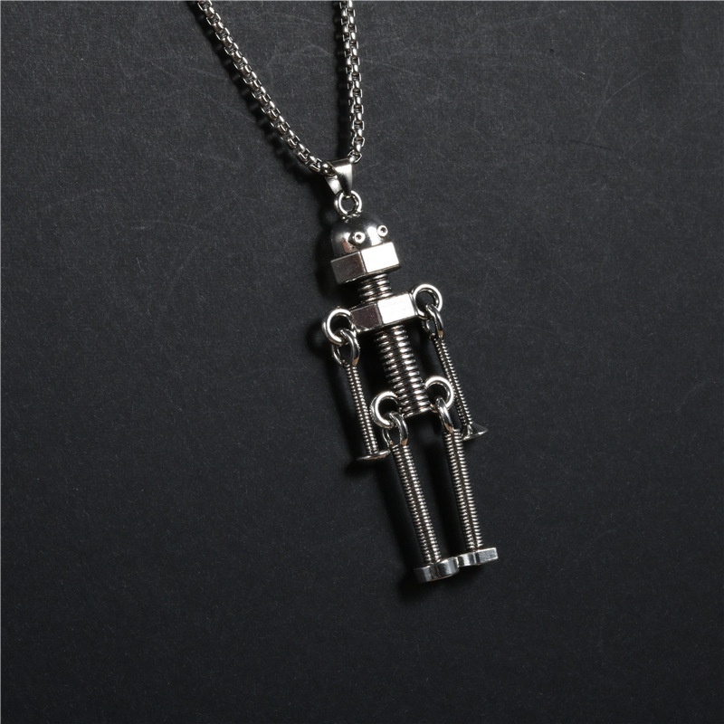 Kalung Liontin Sekrup Gaya Hip Hop Punk Untuk Pria