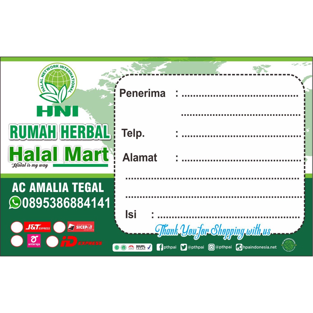 

stiker pengiriman HNI