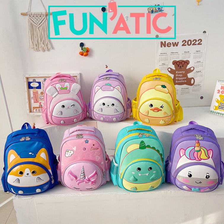 Funatic Tas Ransel Sekolah Anak Unisex Import Karakter Lucu Fashion Korea FA1065