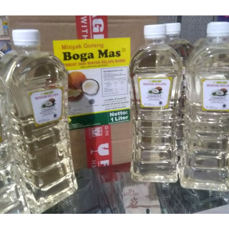 

[ Bisa COD ] Minyak Kelapa Murni Boga Mas Ukuran 1 Liter Minyak Goreng Kelapa Minyak Kletik