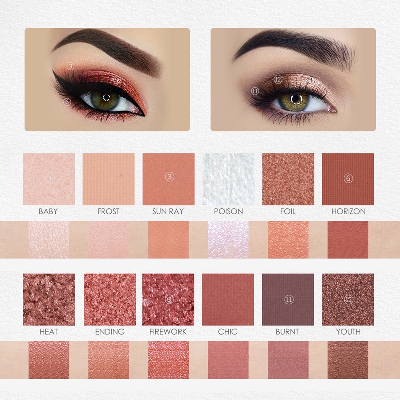 FOCALLURE Glitter Eyeshadow Palete-Makeup Eyeshadow Palette Kosmetik Alis High Pigment And Smooth Powder Long Last FA50