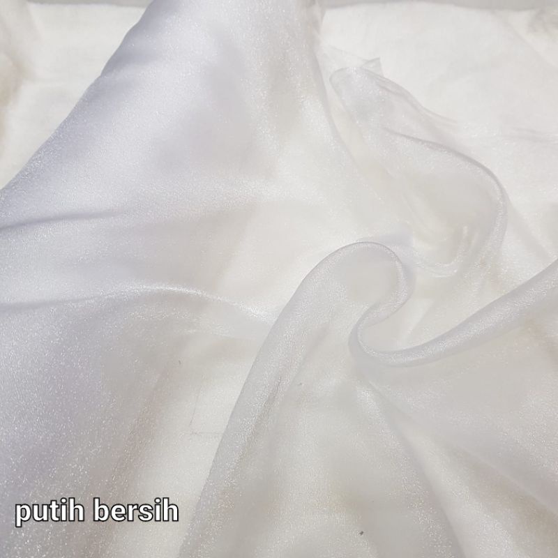 Kain Organza Silk Metalik / Organza Kristal / Organza Glossy / Organza Polos Pearl Pasir