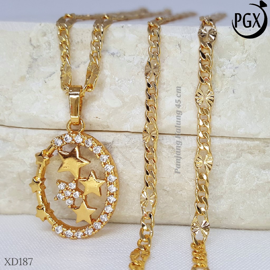 PGX Kalung Wanita Xuping Aksesoris Fashion Perhiasan Lapis Emas XD187