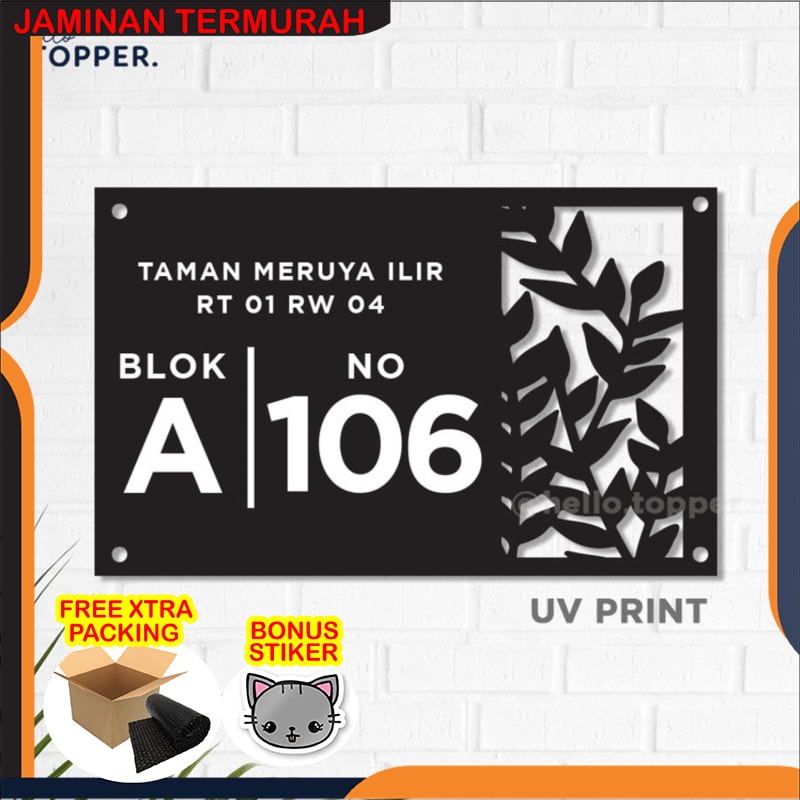 

Terlaris Custom Papan Alamat Acrylic Bolong + UV | Nomer Rumah Daun Keren